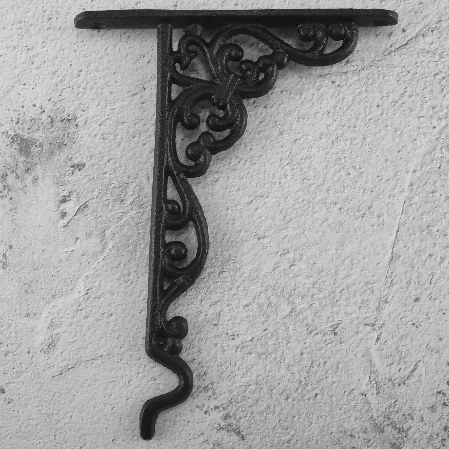 

【Купите это-нечно!】 Чугунная вешалка Кованый железный садовый крючок Цветочные горшки Корзина Настенная вешалка Кронштейн с расширительным винтом