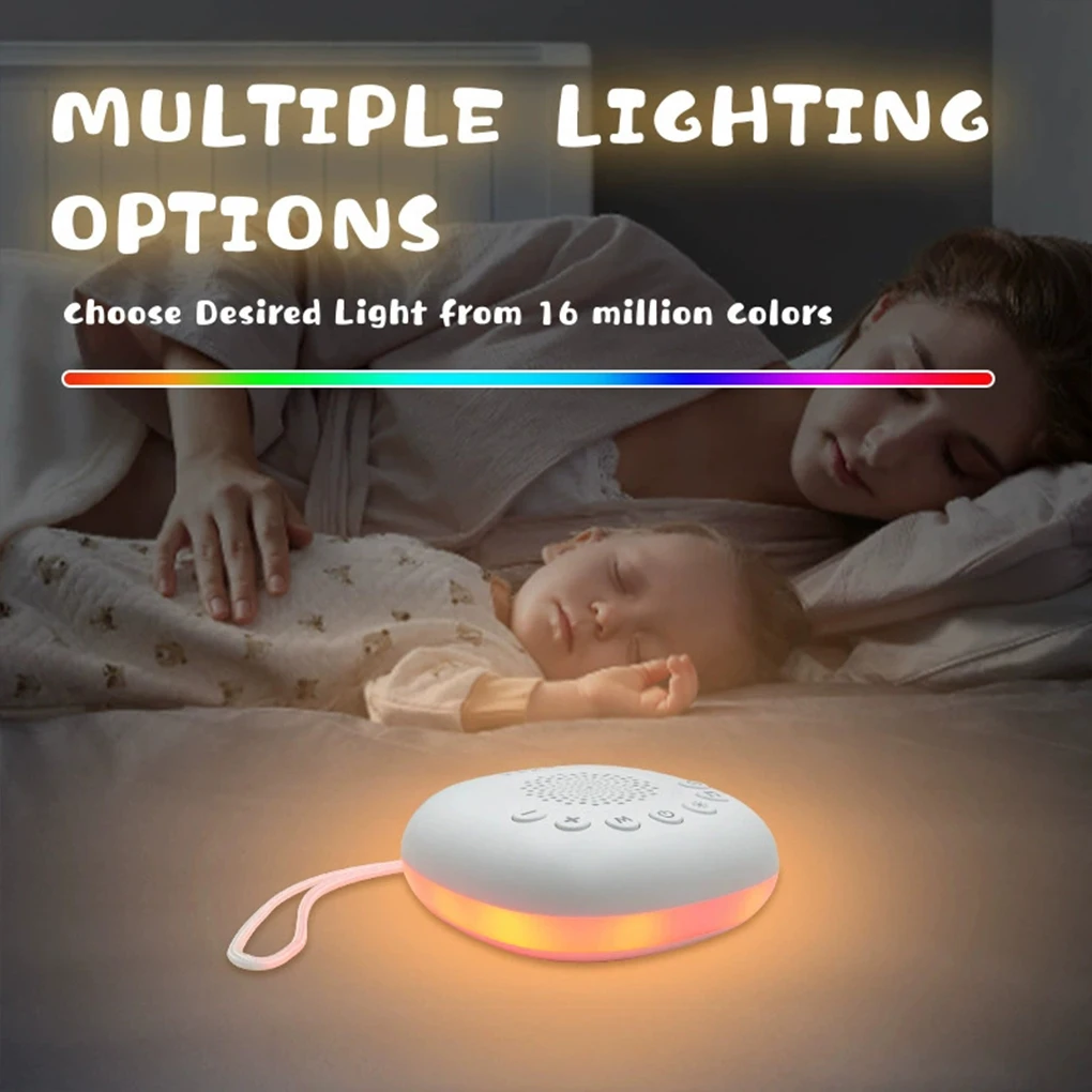 Portable White Noise Machine Baby Sleep Machine Soothing Sounds Sleep Therapy Sound Monitor Generator for Babies Adult Relax