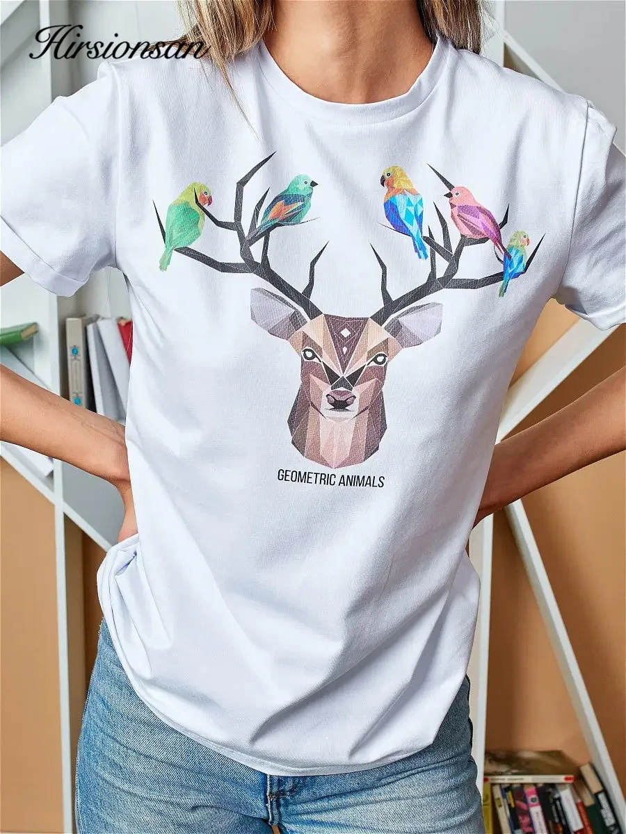 

Hirsionsan, женская футболка из 100% хлопка, лето 2026, новые однотонные футболки большого размера, повседневная элегантная футболка с круглым вырезом, женские свободные топы