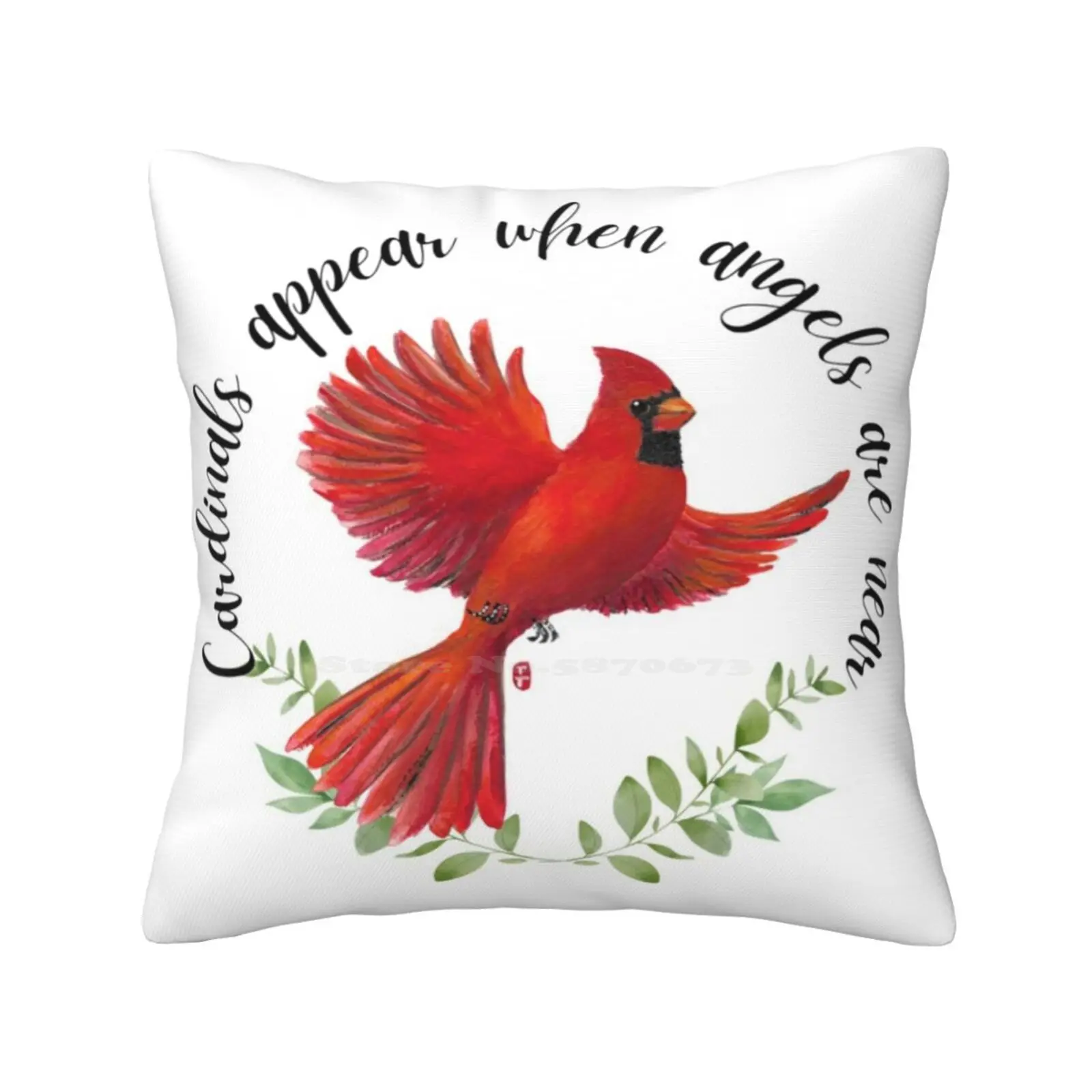 Cardinals Appear When Angels Are Near Pillows Case Bedroom Home Decoration Spiritual Cardinal Bird Angel Wings Bird Wings Red