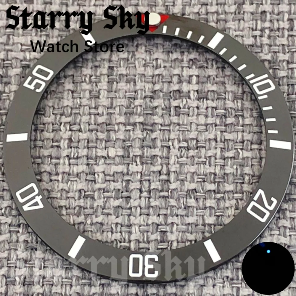 Starry Sky 38mm*31mm Ceramic Watch Bezels Watch Parts With Blue Luminous Suitable Men's 40mm Diving Watch Case Watch Accessories