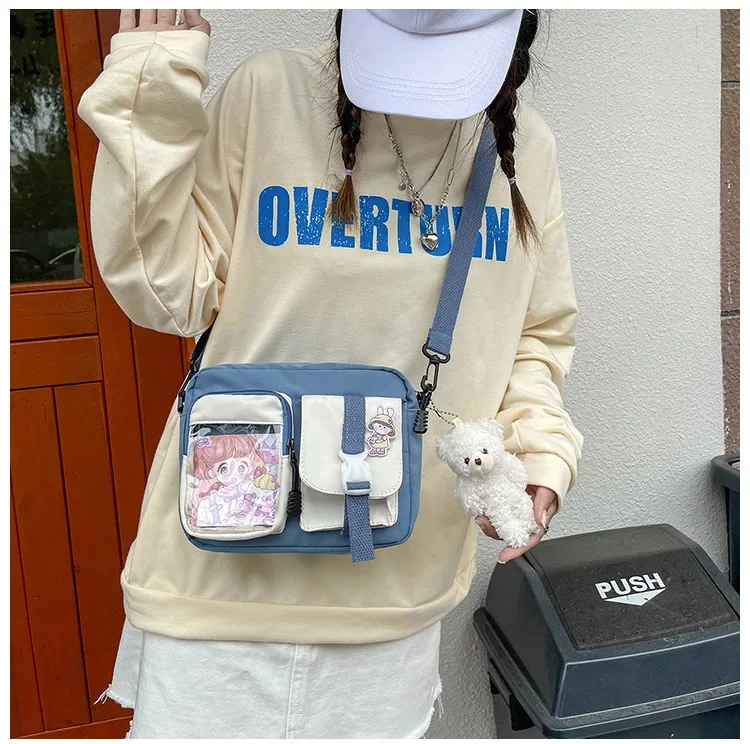 Frauen Leinwand Kleine Umhängetaschen Casual Nette Student Mädchen Umhängetasche Damen Telefon Geldbörse Handtasche Schulter Tasche – Detail 9