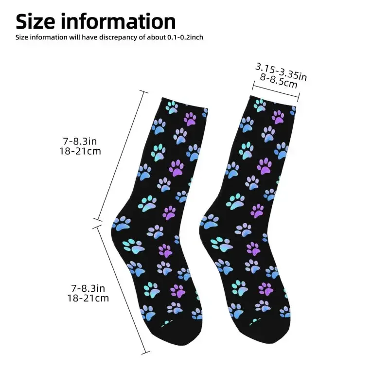 Blaue Galaxie Hunde pfote Kleid Socken Männer Frauen warme Mode Crew Socken