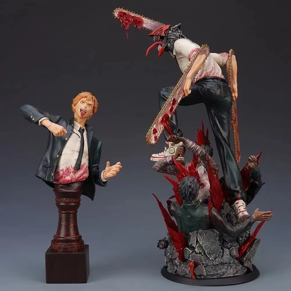 Anime Chainsaw Man Figure Power Denji Double-ended Magnets Action Figure 39cm PVC Collection Statue Model Toys Doll Gifts