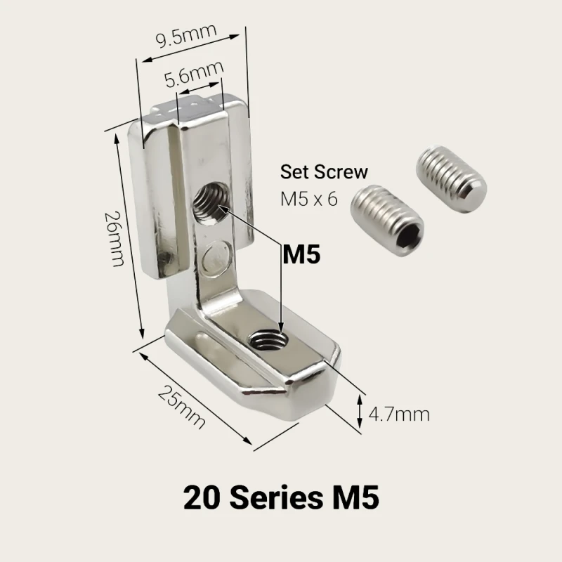 10Pcs 2020 3030 4545 4040  Series Inside Hidden Bracket L Shape Interior Corner Connector with Screws for Aluminum Profile