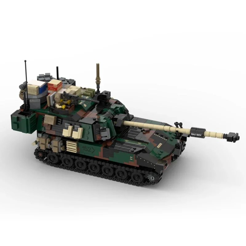 Military Model Moc Building Bricks M109A6 Nato Paladin Tank Technology Modular Blocks Gifts Christmas Toys DIY Sets Assembly