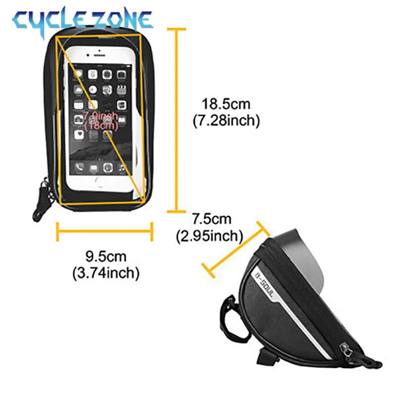 Waterproof Bike Top Tube Bag Touchscreen Cycling Handlebar Bags Bicycle Phone Holder Case Pouch MTB Road Cycling Accessories