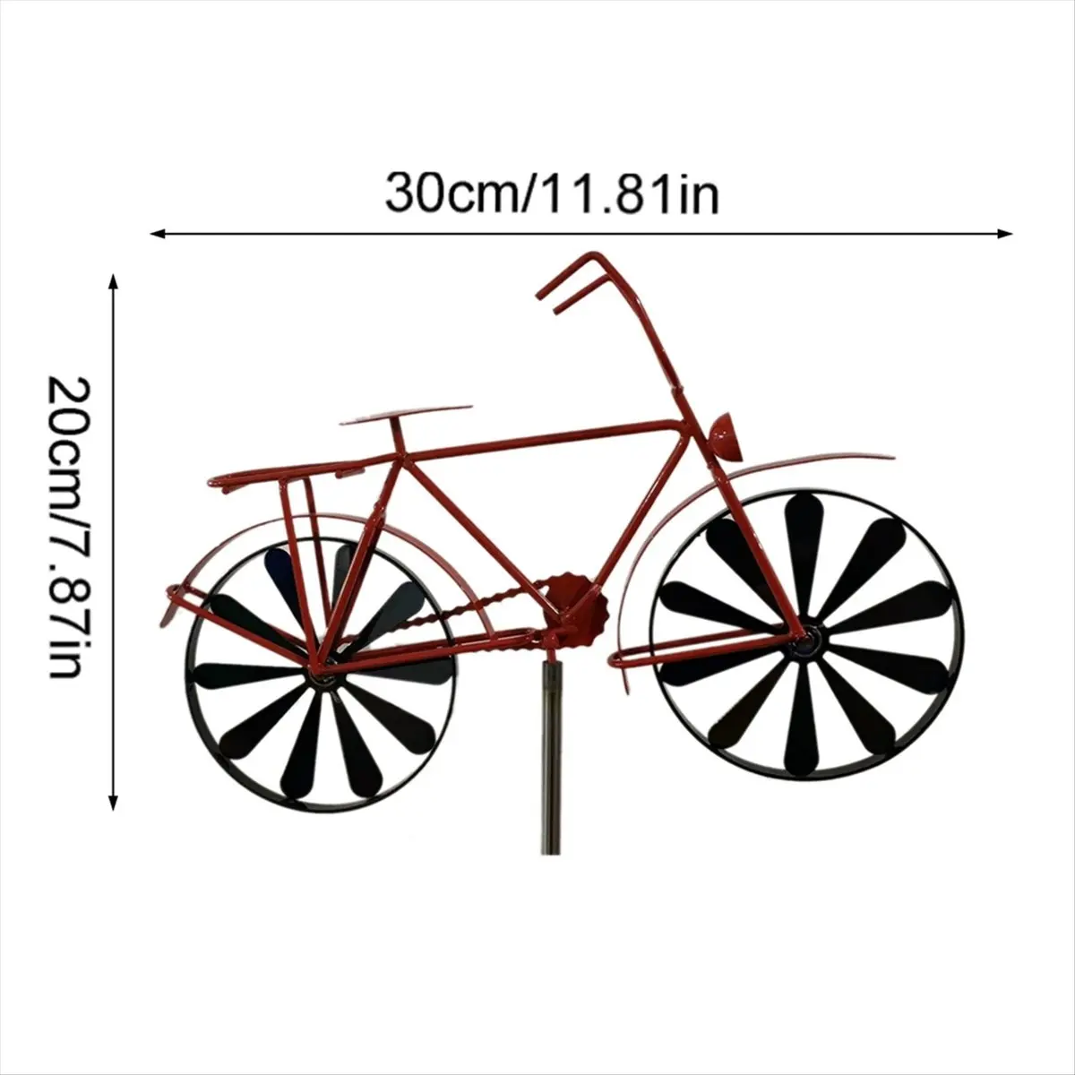 【ABFS】Iron Wind Spinner,51In H Bicycle Wind Spinners, Bike Stake Decoration, Outside Garden Decor for Patio Lawn Farm Backyard - view 3