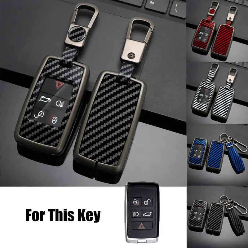 Zinc Alloy Leather TPU Car Key Case Cover For Land Rover Range Rover Discovery Evoque Sport LR4 For Jaguar E-Pace I-Pace XF XJ