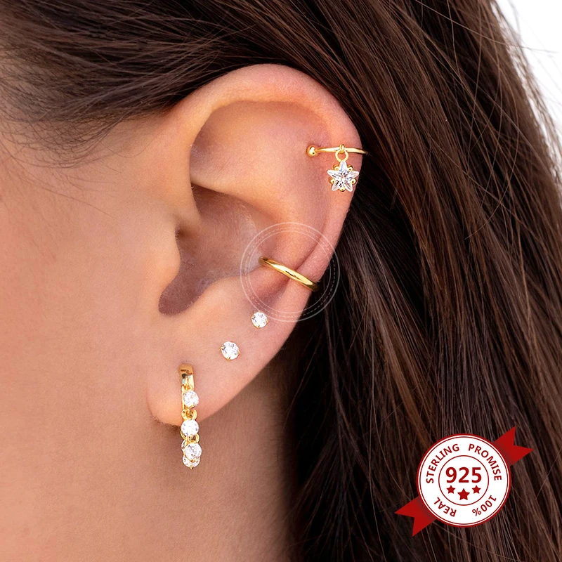 Women's 24K Gold Plated Punk Ear Cuff, No Piercing