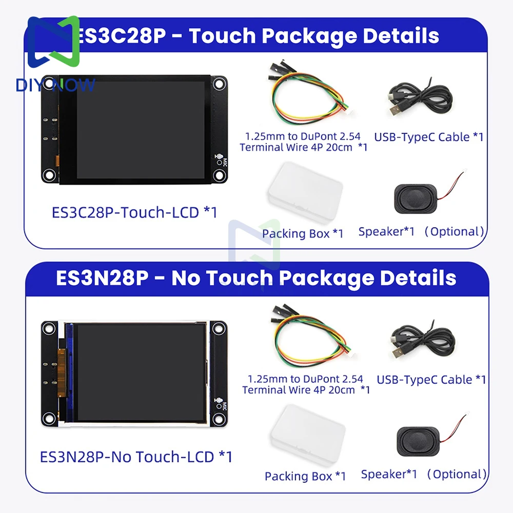 SP32-S3 ES3C28P 2.8 بوصة شاشة تعمل باللمس بالسعة 240x320 واي فاي بلوتوث لوحة تطوير العرض الذكية يدعم Xiaozhi AI