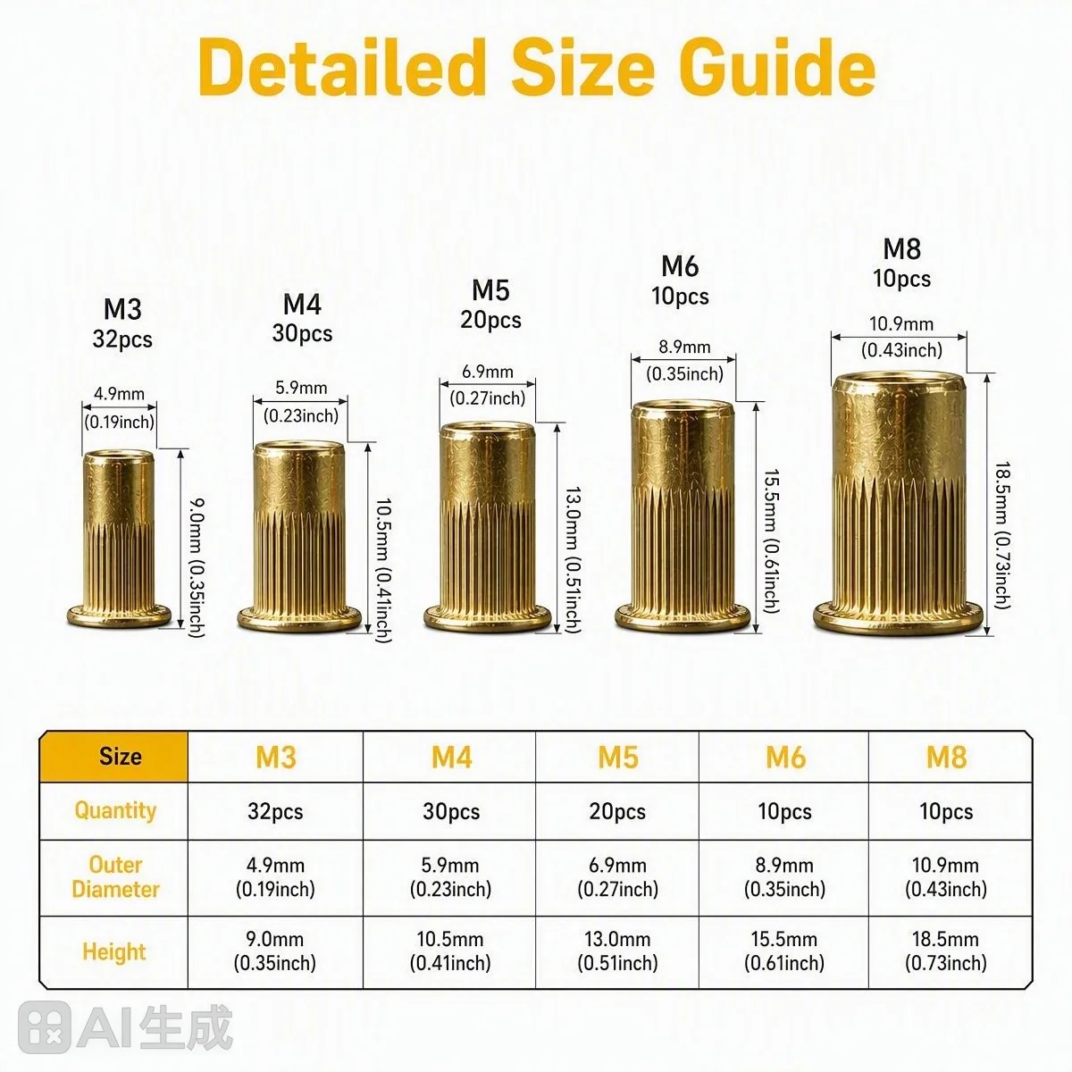 102-Piece Professional Colorful Steel Rivet Nuts Tool Set for Thin Metal Sheet Riveting Home DIY Projects Reliable Performance D