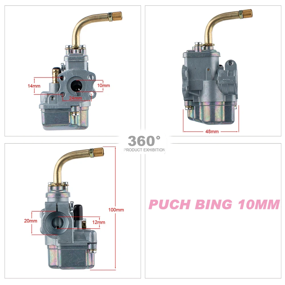 10mm 12mm 13mm Carburatore Per Bing Tipo 85/13 Per Hercules P3 Optima Vergaser Replica scorrevole a flusso piatto Carburatore Sachs Ciclomotore