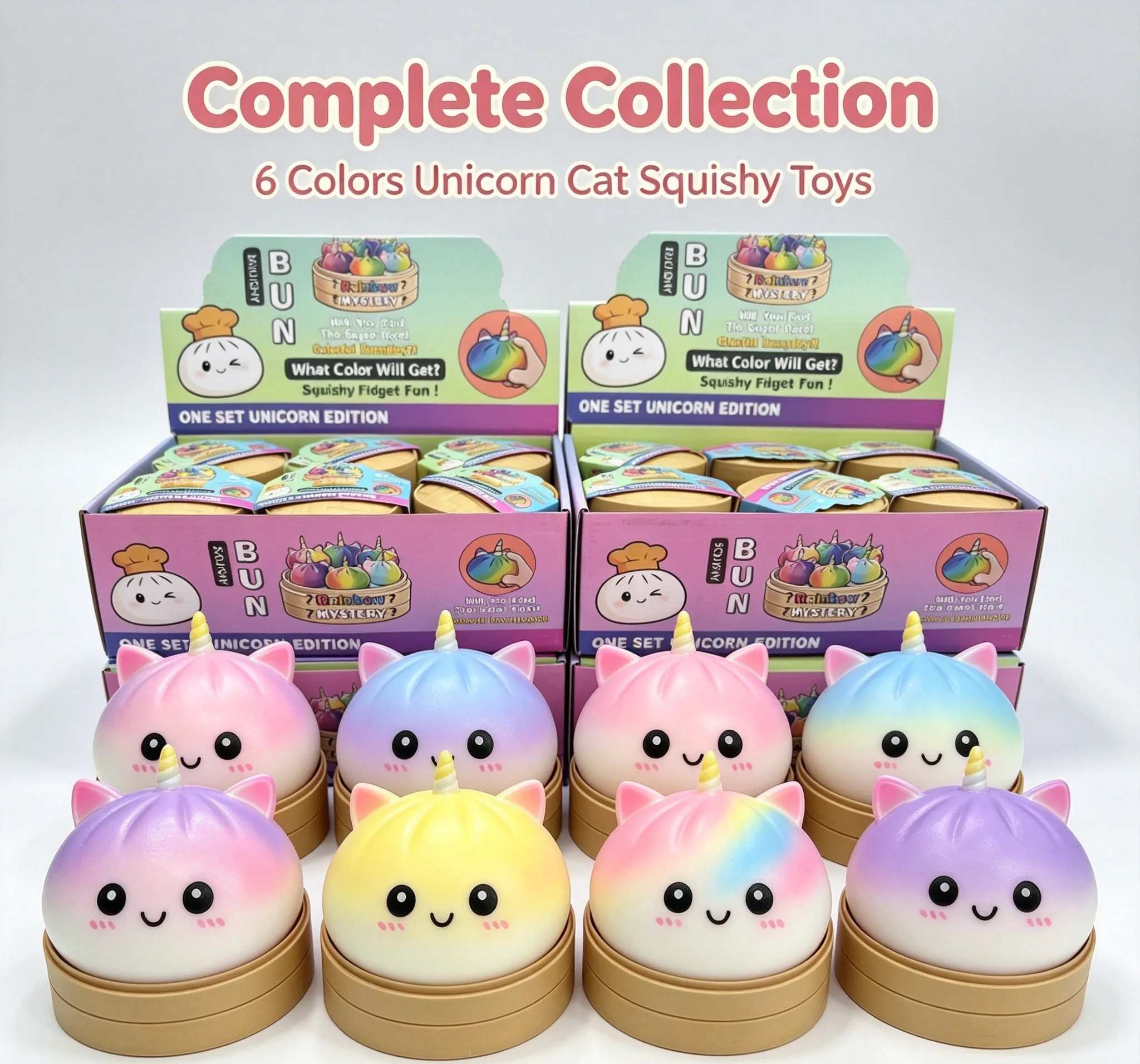 1-2PC Kawaii Purple Unicorn Dumpling Squishy Giant Bao Bun Squeeze Fidget Anti Stress Anxiety Relief Office Desk Decor Gift Idea