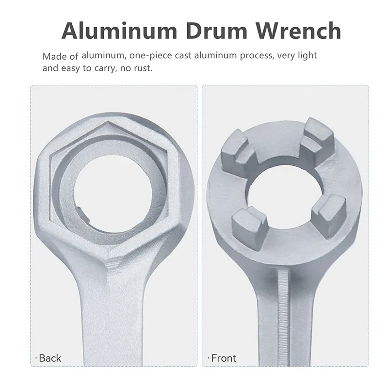 

A50I 4X Bung Wrench, Drum Wrench Aluminum Barrel Opener Tool For 10 15 20 30 50 55 Gallon Barrels, Fits 2 And 3/4 Inch