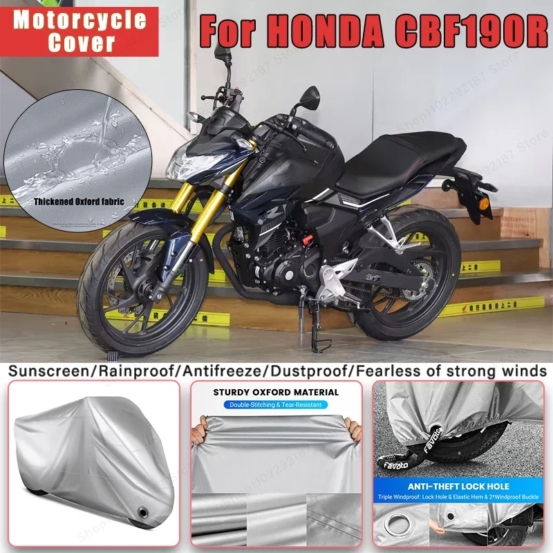 

For HONDA CBF190R No Ear Motorcycle Cover - Outdoor Full Body Protection, Waterproof Dustproof Sunscreen Moto Accessory