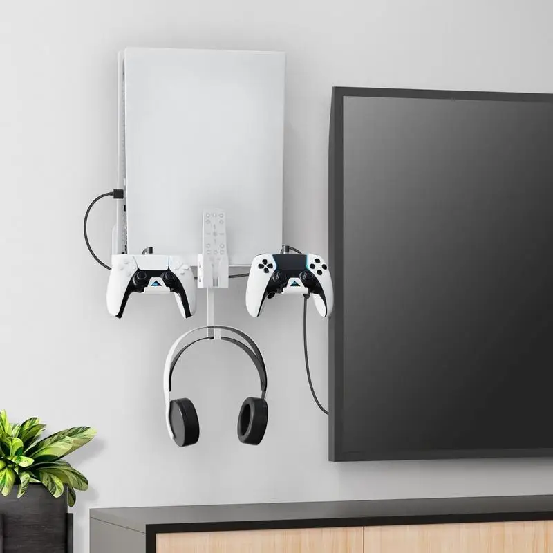 For PS5/PS4 Game Controller Wall Mount Shelf PS5 Host Stand Handle Headset Storage Rack Joystick Holder Brackets PS5 Accessories