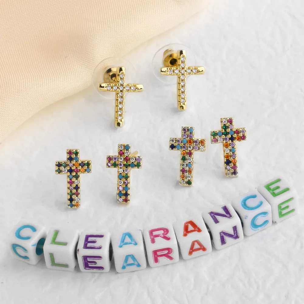 Clearance Earrings / 3Pairs CZ Crystal Heart Earrings for Women Gold Plated Jewelry CER0152