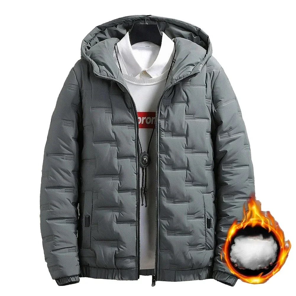 Fashion Men\'s Winter Warm parkas Jacket Hooded Puffer Bubble Coat Quilted Padded Outwear Green/Black/White L 3XL jackets
