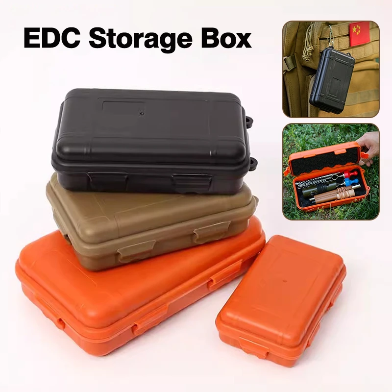 Edc Gadgets Outdoor Camping Tool Box Sealed Survival Kit Waterproof Storage Box Shockproof Survival Case Sealed Tool Case