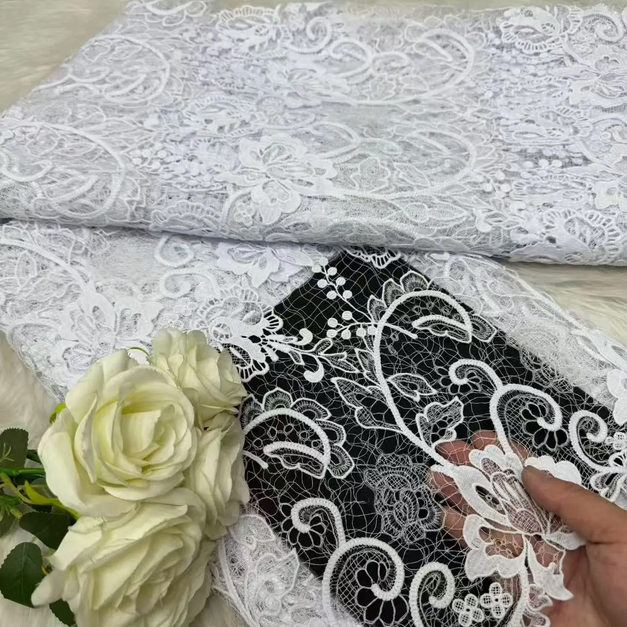

Белые африканские водорастворимые кружевные ткани, нигерийское гипюровое сетчатое кружево для женских платьев, свадебное, высокое качество, 5 ярдов, G35-1