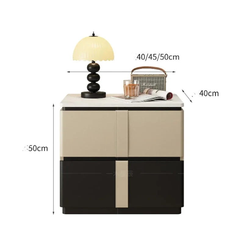 Aesthetic Trendy Nightstand Modern Luxury Nordic Vintage Storage Display Nightstand Comodino Bedroom Furniture