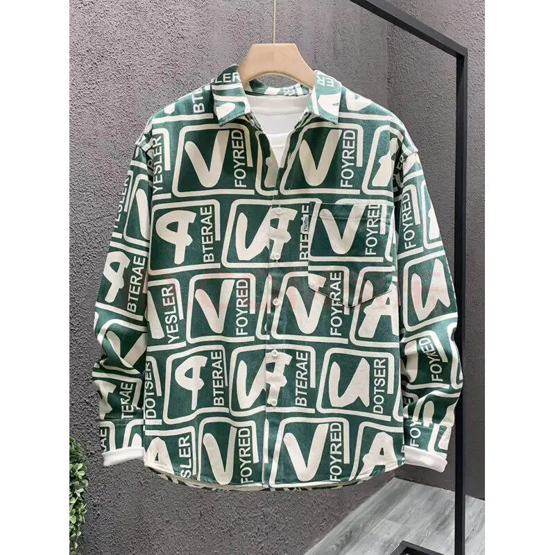 

Gioimen's shirt, 2025new high quality printed cotton long sleeve shirt jacket, fashion Men'S Wear