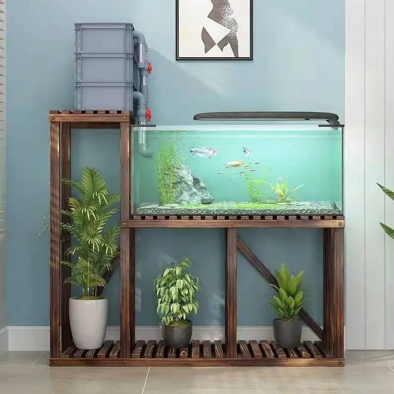 Fish Tank  Rack Base Cabinet   Indoor Solid Wood Base Load-bearing Flower Balconyr Rack