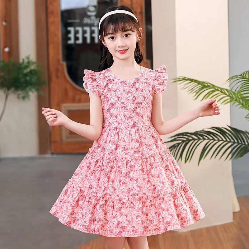 

4-11T summer child kids girls cute dress