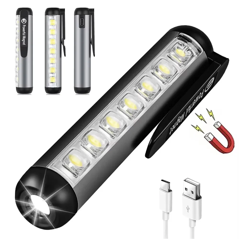 Portable Magnetic LED Auto Repair Work Light Strong Side Light Illumination Car Inspection Tool Vehicle Emergency Lamp