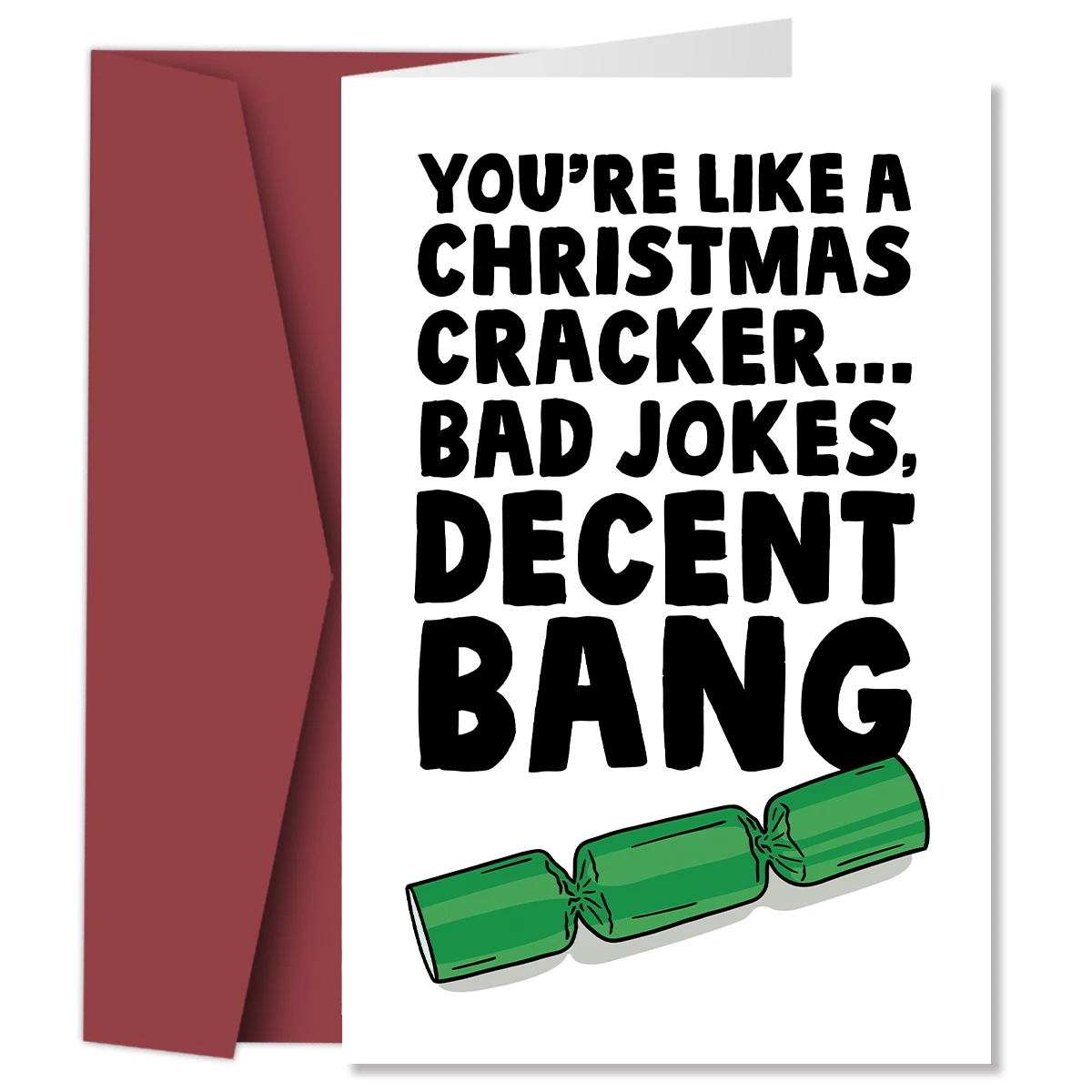 Freche Witz Weihnachts karte, Sie sind wie ein Weihnachts cracker, anständiger Knall, lustige Weihnachts gruß karte für Freund, Freundin – Detail 1