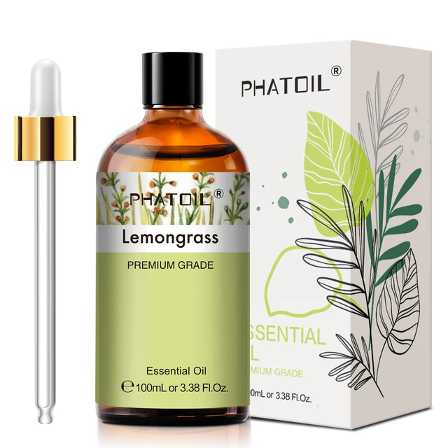 PHATOIL 100ml Olejki Eteryczne Cytrynowy Eukaliptus, Trawa Cytrynowa, Drzewo Cedrowe, Olejek Aromatyczny do Nawilżacza Powietrza, Dyfuzora, Aromaterapii