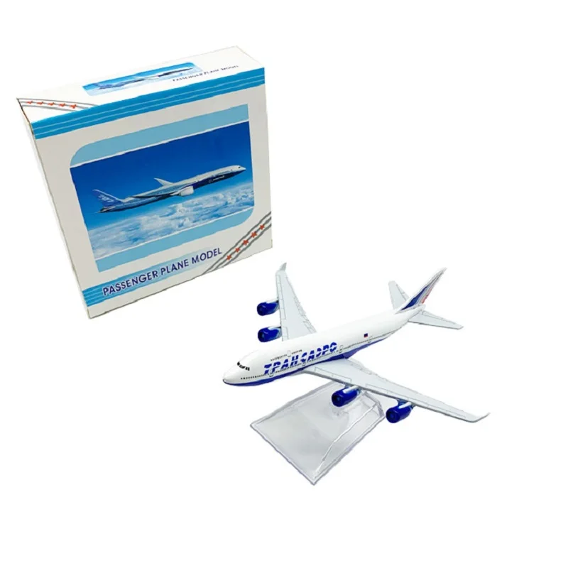 

1/400 Aircraft Transaero Airlines B747 16cm Alloy Plane Model Children Kids Gift for Collection Desk Decoration