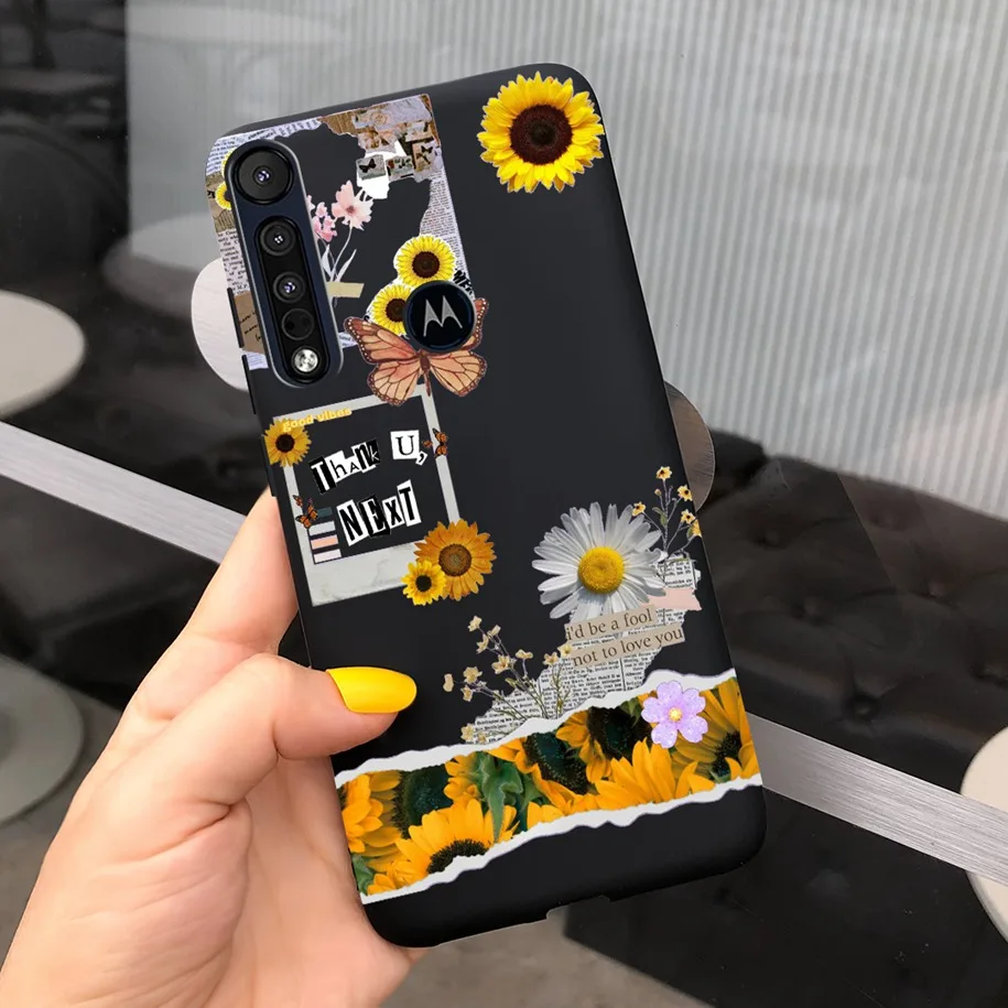 For Motorola One Macro Case Fashion Black Silicone Lattice Cartoon Soft Cover For Moto One Macro 2019 Shockproof Bumper TPU Capa