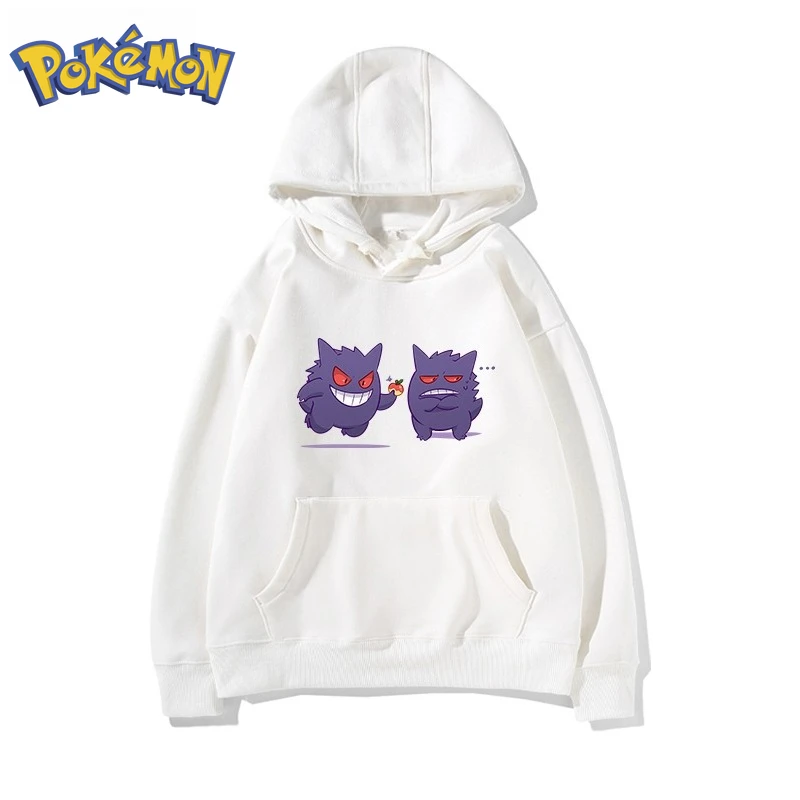 Cute Cartoon Pokémon Gengar Printed Hoodie for Men and Women Autumn/winter New Y2K Harajuku Large Size Casual Trend Sweater Top