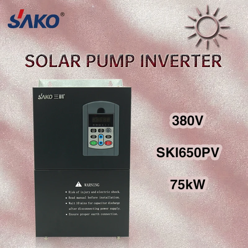 SKI650PV VFD 380V 75kW DC to AC 380V Output drive for motor speed regulation solar water pump inverter frequency converter