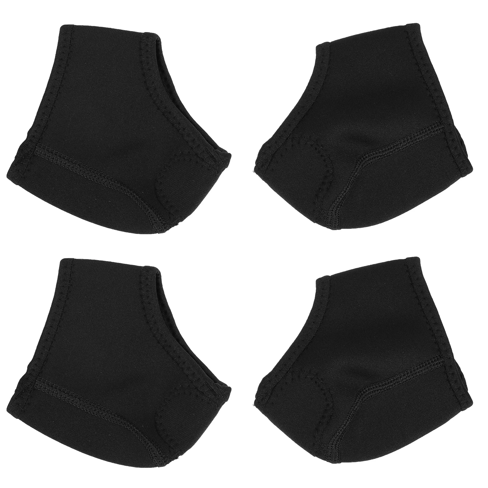 

2 Pairs Cushions Heel Protector Cup Protectors Thermal Socks Black Fabric Women's