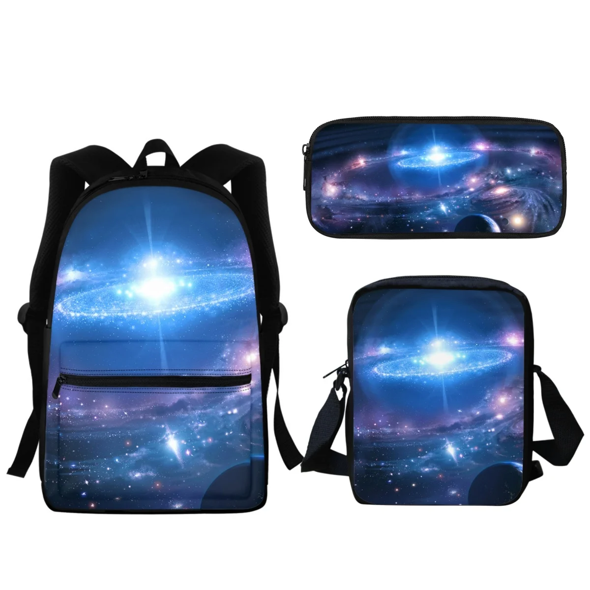 Impressão 3D Galaxy Mochila para Crianças Adolescentes, Bolsa Escolar Set para Meninos e Meninas, Mochilas Escolares, Bookbags, Lápis Case, Papelaria Presente, Novo