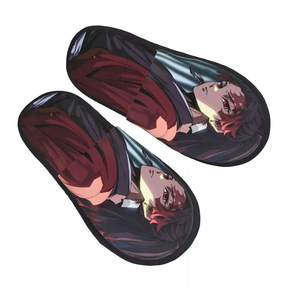 Yoriichi Home Cotton Slippers Bedroom Anime Demon Slayer Cozy Household Fur Slides Slippers Anti Slip