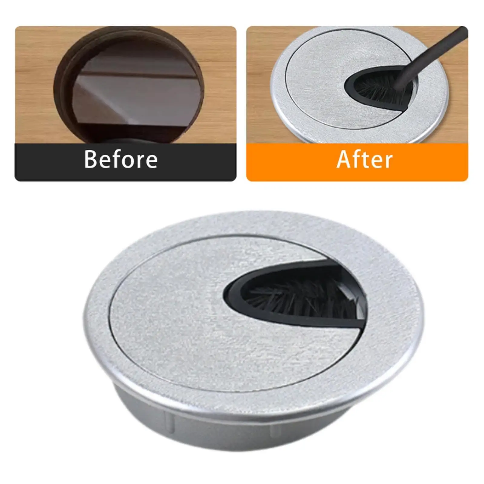 Desk Grommet Easy to Install 2.36 in Wire Tidy Table Wire Table Cable Desktop Grommet Cable Organizer PP Cable Hole Cover