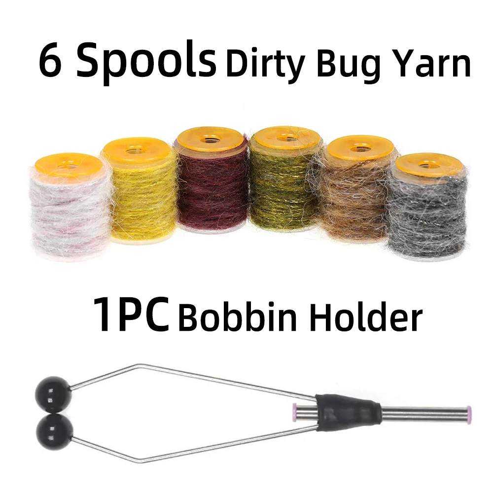 ICERIO 6 Farben/Set Dirty Bug Garn Meliertes Dubbing-Garn Fliegenfischen-Bindematerial für Garnelen, Baetis, Caddis, Nymphen, Köder – Detail 8