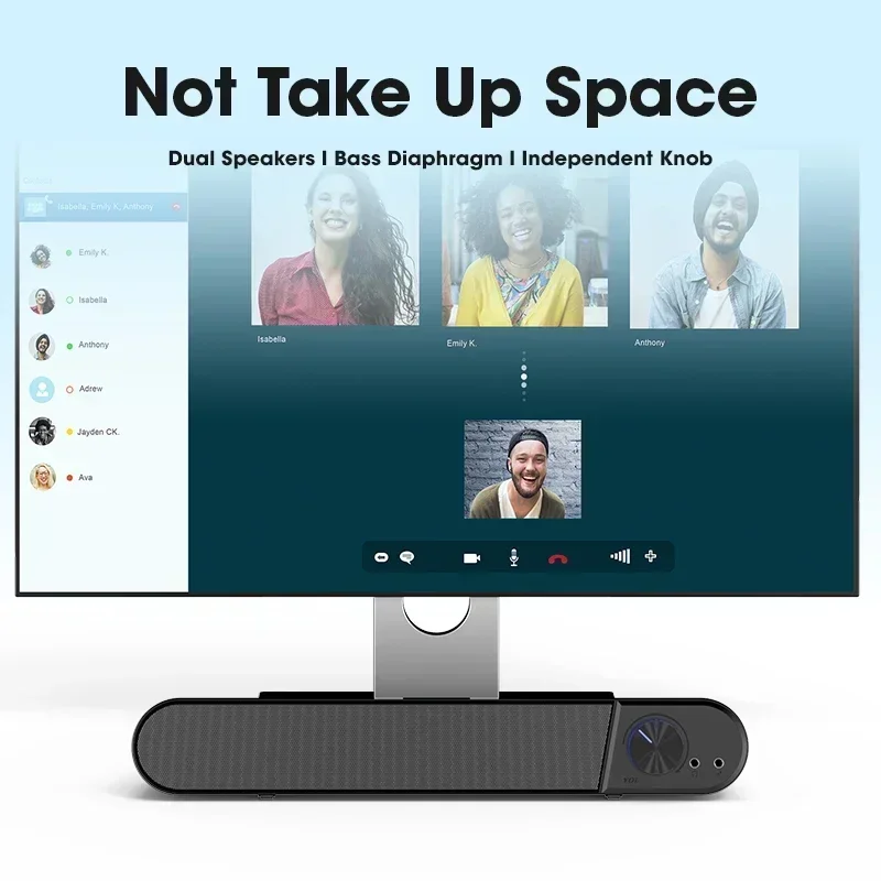 Niye Hot Koop Computer Luidsprekers Klankkast USB Bedraad Hoge Kwaliteit Subwoofer Sound Bar voor Tv PC Laptop Telefoon MP4 Reg Led Licht