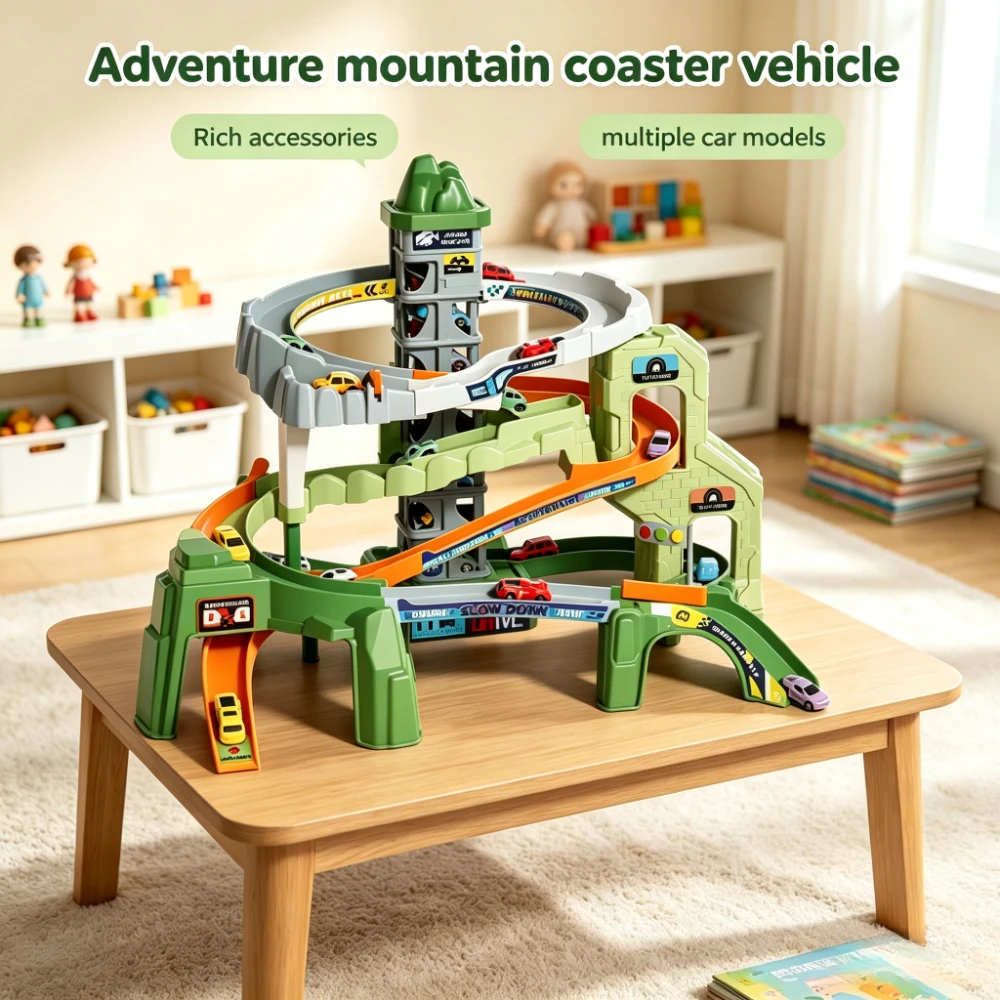 Two Way Circular Mountain Road Adventure Car Electric Obstacle Course Adventure Track Vehicle Toy Birthday Gift