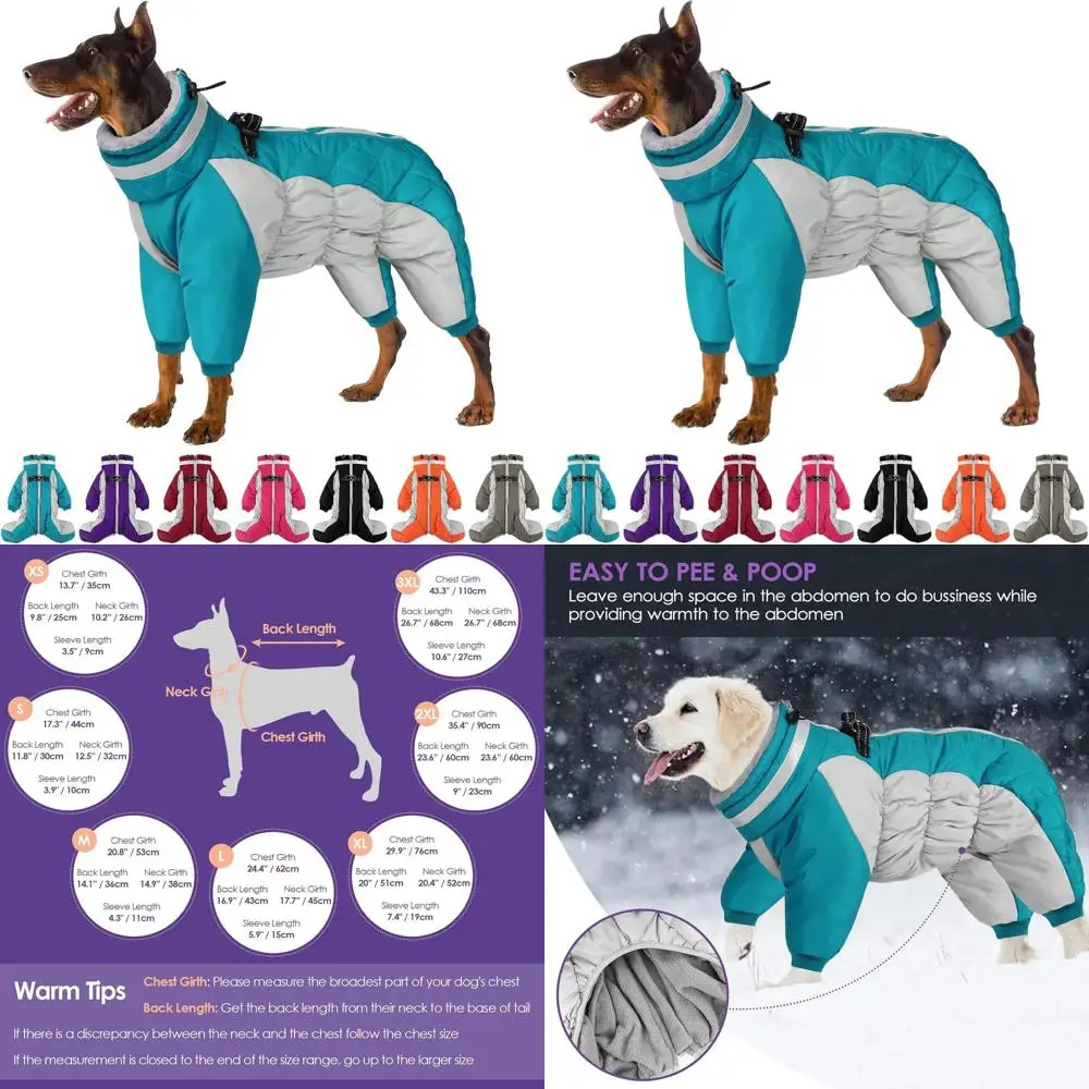 

Теплая флисовая куртка среднего размера для собак с водолазкой, светоотражающий зимний комбинезон, ветрозащитная куртка-пуховик с ножками для Бостон-терьера, бирюзовый