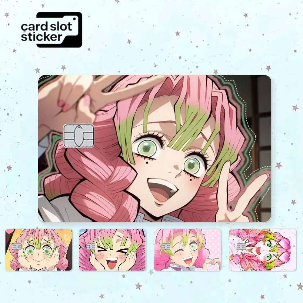 Anime Kanroji M-Cute M-Mitsuri  Credit Card HD Stickers Game Card Decal Small Chip Waterproof Sticker Gift
