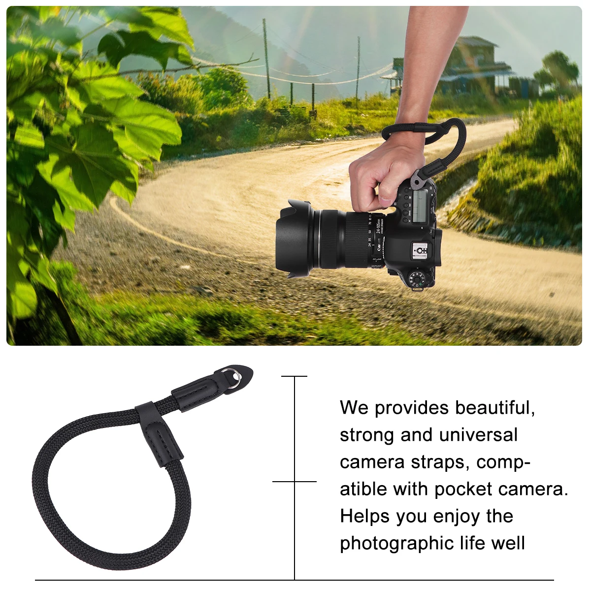 

2 Pcs Wrist Band Camera Wristband Bracelet Set Pocket Strap Rope Fashion Long Lanyard