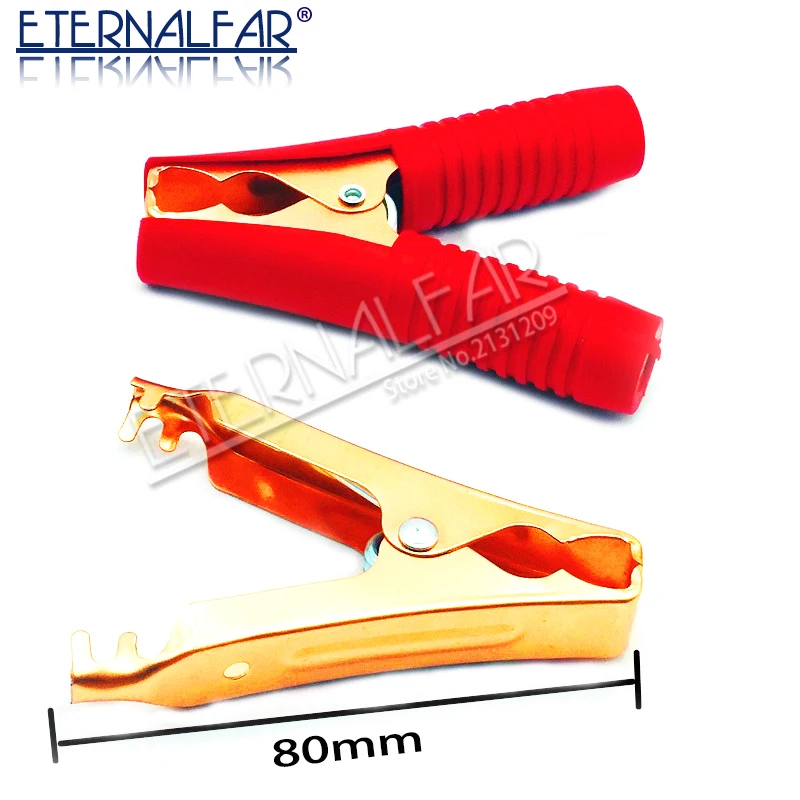 Hot Car Alligator Clips Battery Clamps Crocodile Clip 100A Red+Black 90mm *75mm  jacket electric bottle clamp power test clip