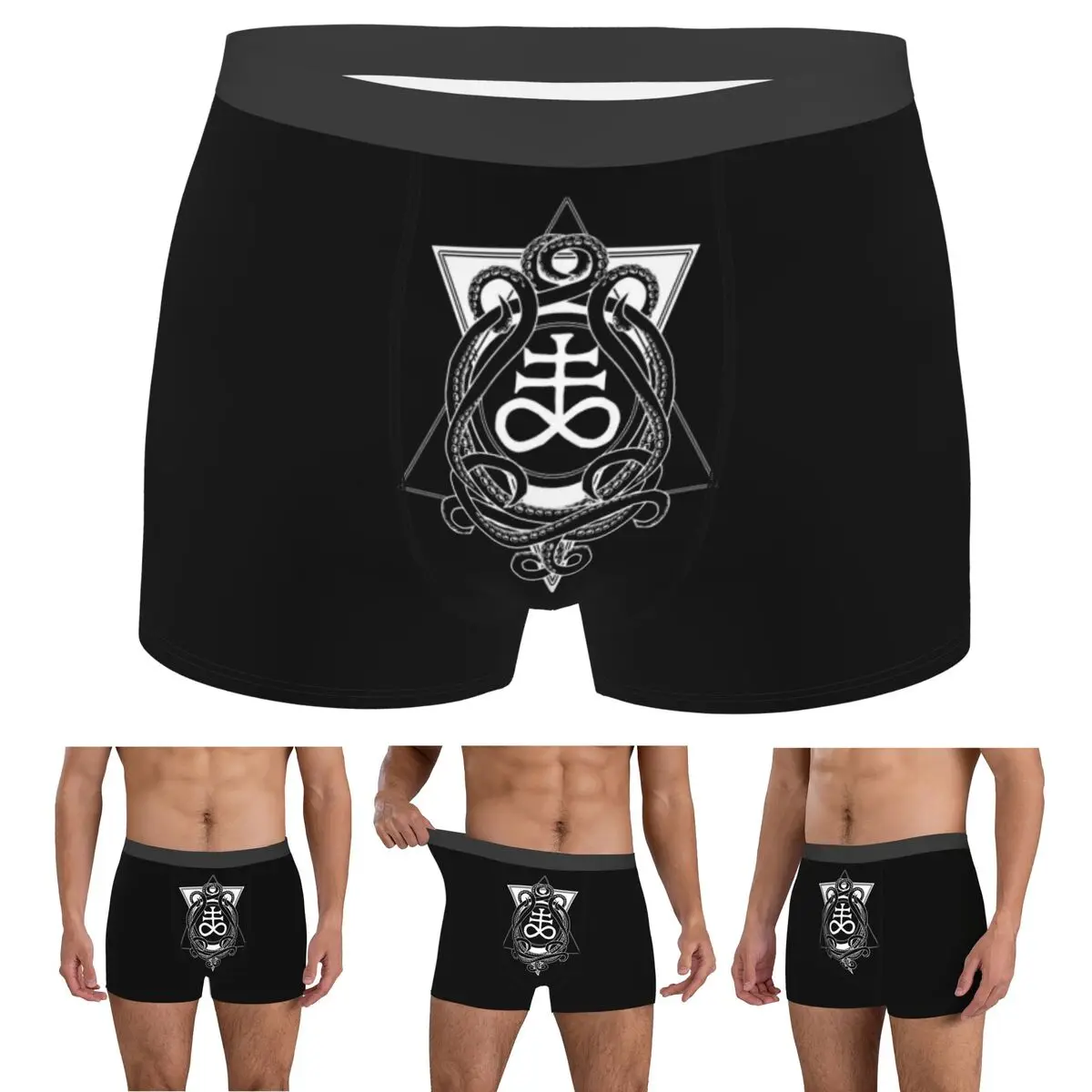 

Boxer Underpants Shorts Satanic Cross Leviathan's Cross And Tentacles Panties Men Breathable Underwear for Homme Man Gifts