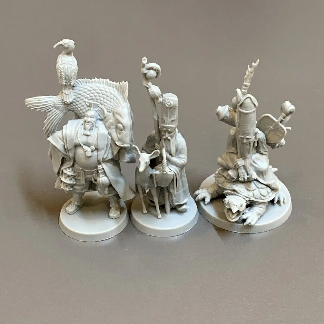 3PCS Rising Sun Dynasty Invasion Board Game Lucky God-Monster Models Jorojin Ebisu Miniatures toys