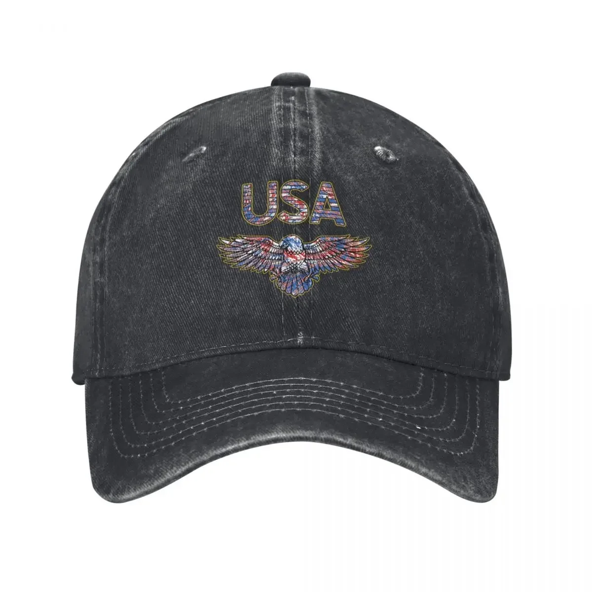 U.S.A. Eagle-Red White and Blue with Gold Outline Baseball Cap Anime tea Hat Hat Baseball Cap Caps For Men Women's